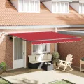 Store rétractable automatique  avec LED Rouge 400x350 cm