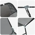 Chaises Longues Pliables 2 pcs avec Appui-tête Grise Textilène