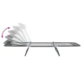 Chaises Longues Pliables 2 pcs avec Appui-tête Grise Textilène
