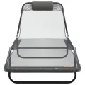 Loungeur de soleil pliant avec appui-tête Gris Textilène