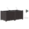 Jardinières  avec système d'irrigation 2 pcs Marron