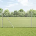 Clôture en fil soudé avec 13 poteaux pointus 1,5x25 m en acier galvanisé
