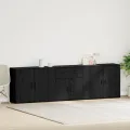 Buffets 3 pcs Chêne noir Bois d'ingénierie
