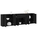 Buffets 3 pcs Chêne noir Bois d'ingénierie