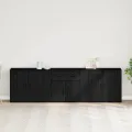 Buffets 3 pcs Chêne noir Bois d'ingénierie