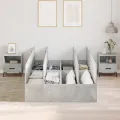 Cadre de lit de rangement Gris béton 120x200 cm