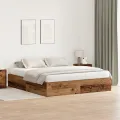 Cadre de lit Vieux bois 200x200 cm