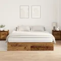 Cadre de lit Vieux bois 200x200 cm