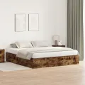 Cadre de lit de rangement  Chêne fumé 200x200 cm