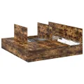 Cadre de lit de rangement  Chêne fumé 200x200 cm