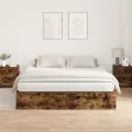 Cadre de lit de rangement  Chêne fumé 200x200 cm