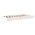 Lit bibliothèque blanc 100x200 cm en bois laminé