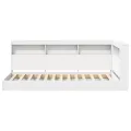 Lit bibliothèque blanc 100x200 cm en bois laminé