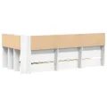 Lit bibliothèque blanc 100x200 cm en bois laminé