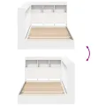 Lit bibliothèque blanc 100x200 cm en bois laminé