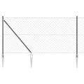 Clôture en chaîne avec 13 poteaux de piquet 1.4x25 m en acier galvanisé