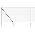 Clôture en fil soudé avec 13 poteaux pointus gris 1.4x25 m acier