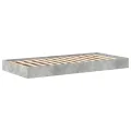 Lit Bibliothèque Gris Béton 100x200 cm Bois d'ingénierie