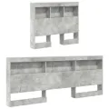 Lit Bibliothèque Gris Béton 100x200 cm Bois d'ingénierie