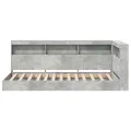 Lit Bibliothèque Gris Béton 100x200 cm Bois d'ingénierie
