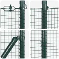Clôture en Fil Soudé avec 13 Poteaux Pointus Verts 1,5x25 m Acier