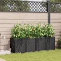 Jardinières  avec système d'irrigation par eau 4 pcs Noir