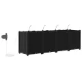 Jardinières  avec système d'irrigation par eau 4 pcs Noir