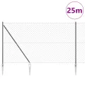 Clôture en Chaînes Set de 2 Gris Métal 25 x 1,5 m Résistant