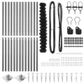 Clôture en Chaînes Set de 2 Gris Métal 25 x 1,5 m Résistant