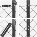 Clôture en Chaînes Set de 2 Gris Métal 25 x 1,5 m Résistant
