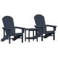 Ensemble de Jardin  3 Pièces Bleu Marine HDPE