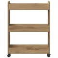 Cabinet roulant  chêne artisanal 60x22x79 cm en bois d'ingénierie