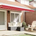 Valence d'auvent pour cadre de 3,5 m Rouge 3,3x0,2 m