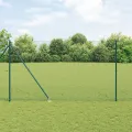 Clôture en fil soudé avec 7 poteaux à piquets verts 1,6 x 10 m en acier
