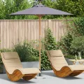 Parasol de Jardin Gris Foncé 217x230 cm Bambou