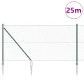 Clôture en treillis avec 13 poteaux pointus 1,4x25 m en acier galvanisé