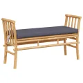Banc de jardin  avec coussin en bambou de 110 cm