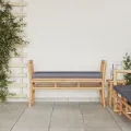 Banc de jardin  avec coussin en bambou de 110 cm
