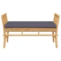 Banc de jardin  avec coussin en bambou de 110 cm