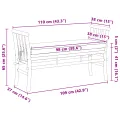 Banc de jardin  avec coussin en bambou de 110 cm