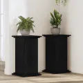 Support de plante en chêne noir 33x33x60 cm en bois reconstitué