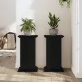 Support de plante en chêne noir 33x33x60 cm en bois reconstitué