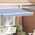 Valance de Auvent pour cadre de 2.5 m bleu et blanc 2.3x0.2 m