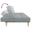 Canapé-lit à 2 places avec repose-pied gris clair tissu