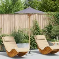 Parasol de jardin gris foncé 150x210 cm en bambou