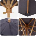 Parasol de jardin gris foncé 150x210 cm en bambou