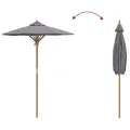 Parasol de jardin gris foncé 150x210 cm en bambou