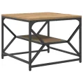 Table basse  avec étagère en chêne, 51x50x40 cm, en bois d'ingénierie