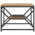 Table basse  avec étagère en chêne, 51x50x40 cm, en bois d'ingénierie