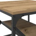 Table basse  avec étagère en chêne, 51x50x40 cm, en bois d'ingénierie